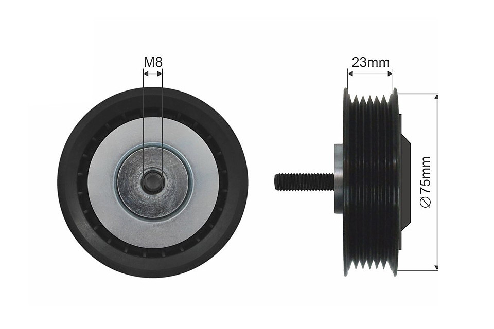 NTY PULLEY IDLER V BELT VW LT 28 35 II LT 28 46 II TRANSPORTER IV 2 0