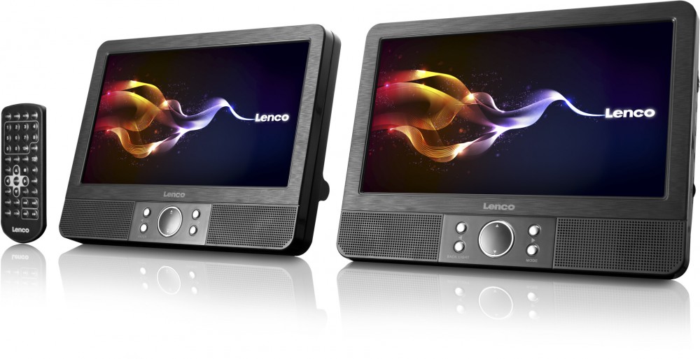 2X Lenco MES-403 Player Head TFT Headrest DVD LCD Monitors Holder, / for Clothes Rest Monitors - € 294.00 Car LCD 